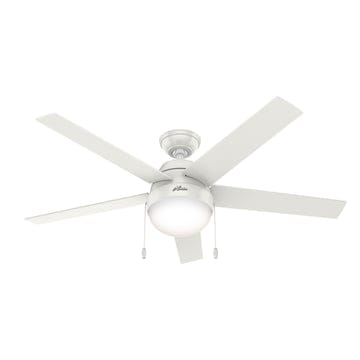 Anslee with LED Light 52 inch Ceiling Fans Hunter Fresh White - Natural Wood 