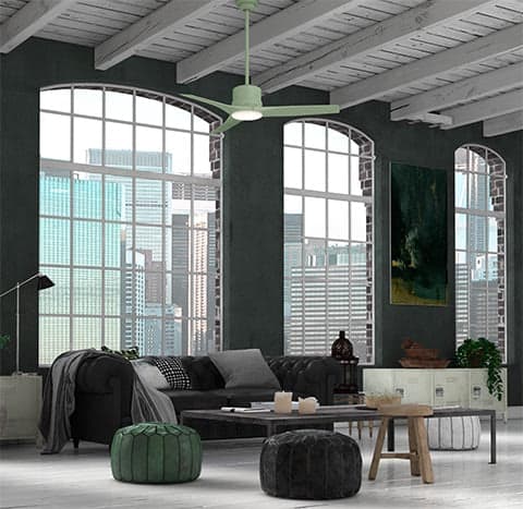 Piston Outdoor Fan in a modern apartment space.