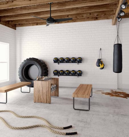 Trimaran black modern fan for home gym ceiling fan