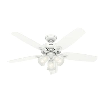 Builder Plus with 3 Lights 52 inch Ceiling Fans Hunter Snow White - Snow White 