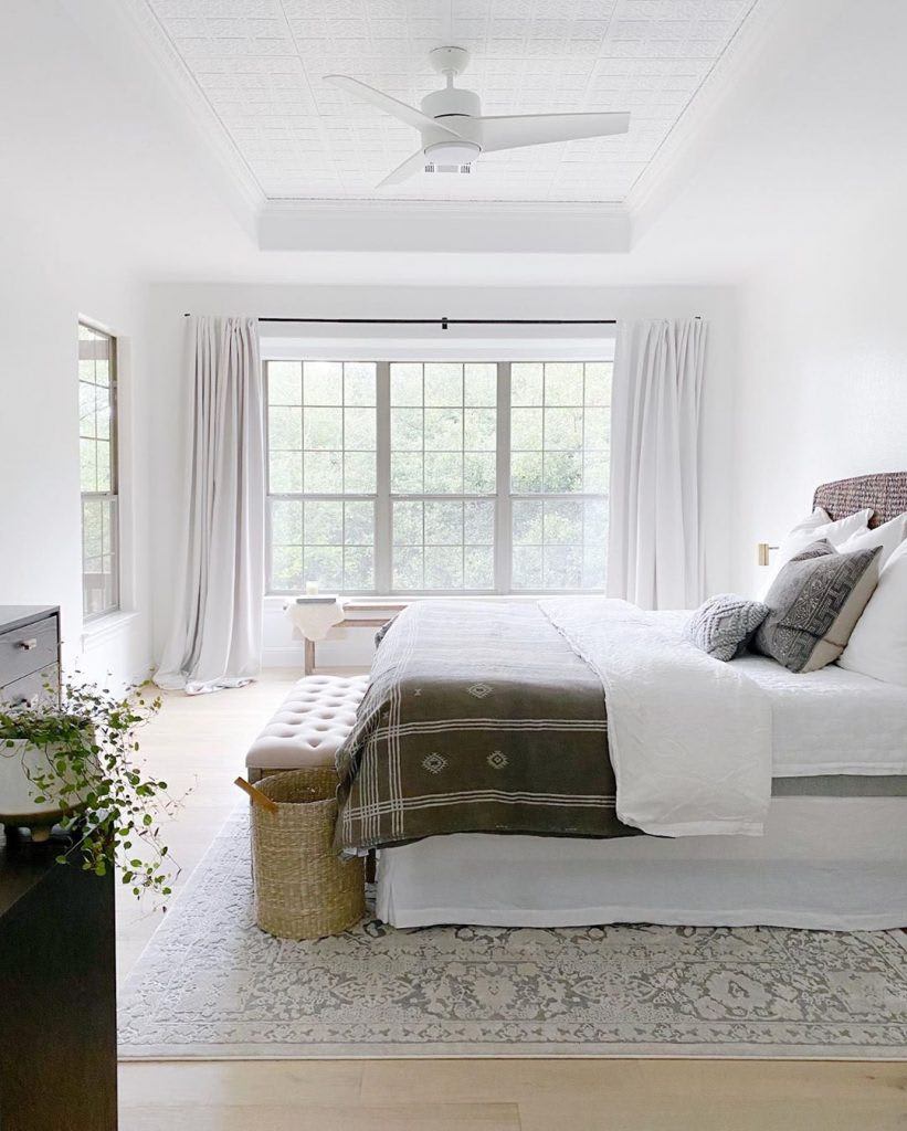 Fresh White Havoc hanging in a master bedroom