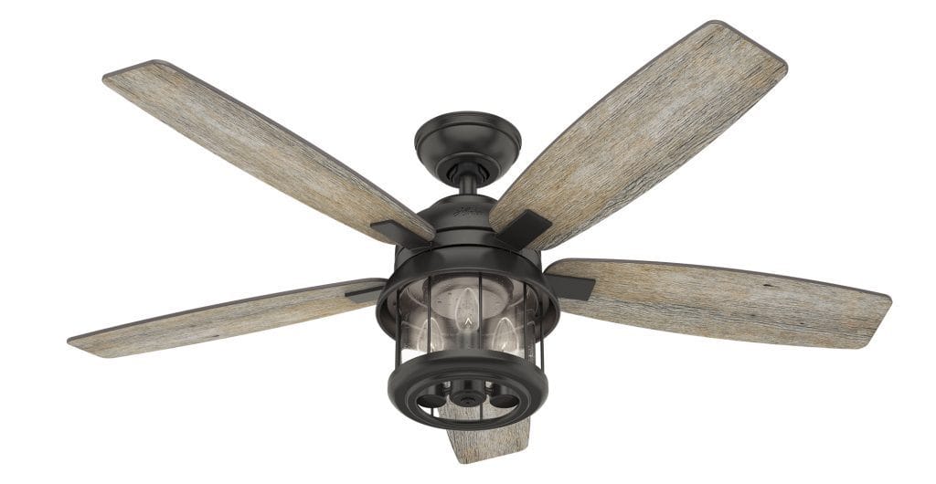 Coral Bay lantern outdoor ceiling fan with LED Edison light