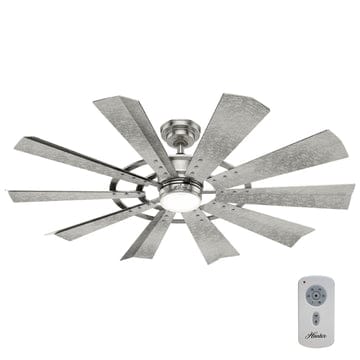 Crescent Falls Outdoor with LED Light 52 inch Ceiling Fans Hunter Galvanized - Galvanized 