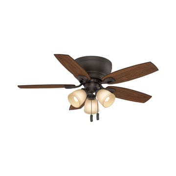 Durant Low Profile Tea Stain with 3 Lights 44 inch Ceiling Fans Casablanca Maiden Bronze - Walnut 