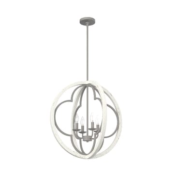 Gablecrest 4 Light Pendant 24 inch Lighting Hunter Painted Concrete - Rustic White 
