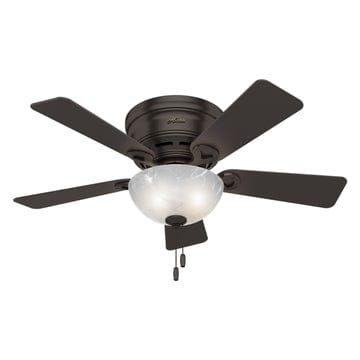 Haskell Low Profile with Light 42 inch Ceiling Fans Hunter Premier Bronze - Dark Mocha 