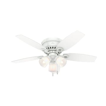 Hatherton Low Profile with 3 Lights 46 inch Ceiling Fans Hunter Snow White - Snow White 