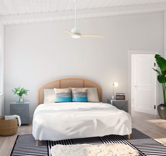 Bedroom with contemporary style ceiling fan