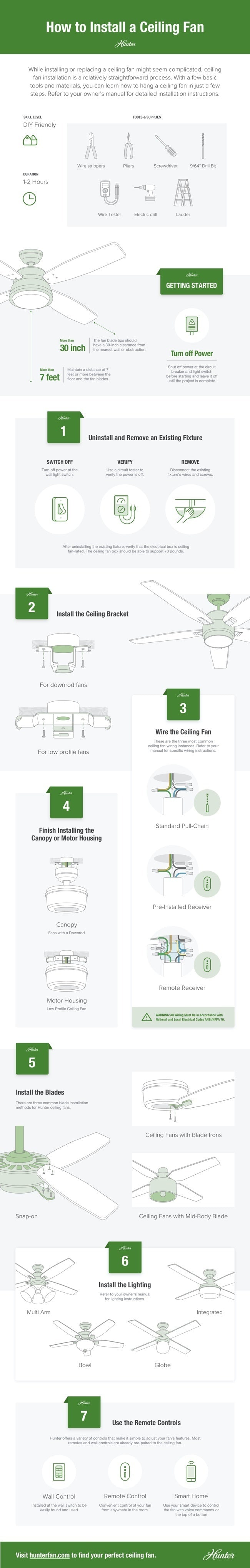 How To Install A Ceiling Fan Hunter