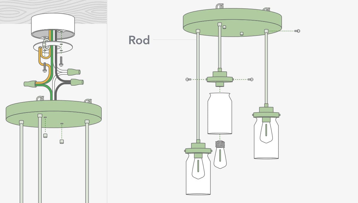 How to install round cluster lights illustration