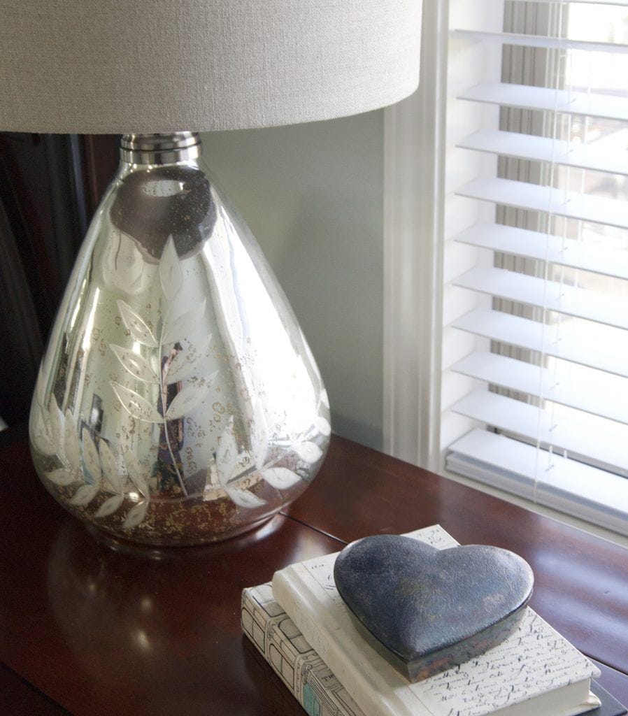 Huntervention master bedroom metallic accent decor