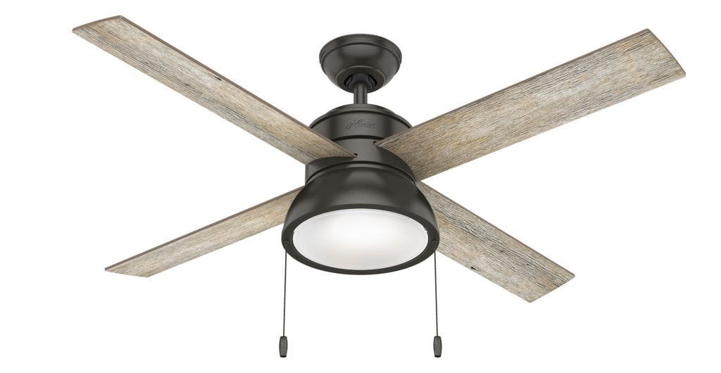 Hunter Loki small ceiling fan in brushed nickel