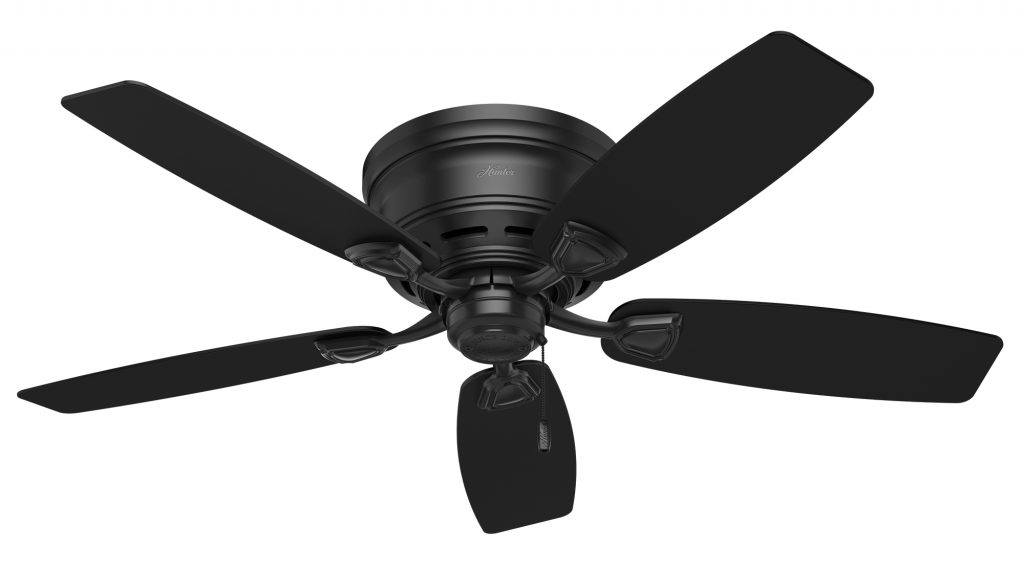 Sea Wind Hunter black outdoor ceiling fan without light to fit low ceilings