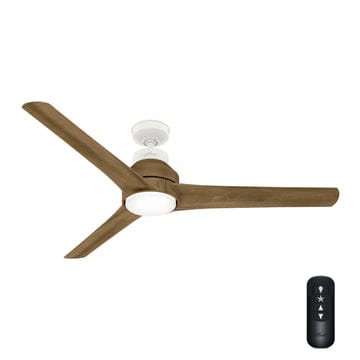 Lakemont with LED Light 60 inch Ceiling Fans Hunter Matte White - White Washed Oak 