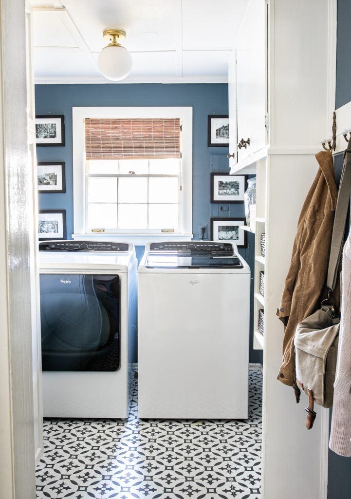 Laundry room lighting with the Hepburn flush mount