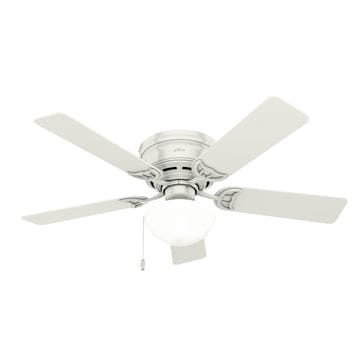 Low Profile III Plus with Light 52 inch Ceiling Fans Hunter White - White 