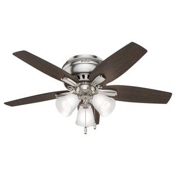 Newsome Low Profile with 3 Lights 42 inch Ceiling Fans Hunter Brushed Nickel - Medium Walnut 