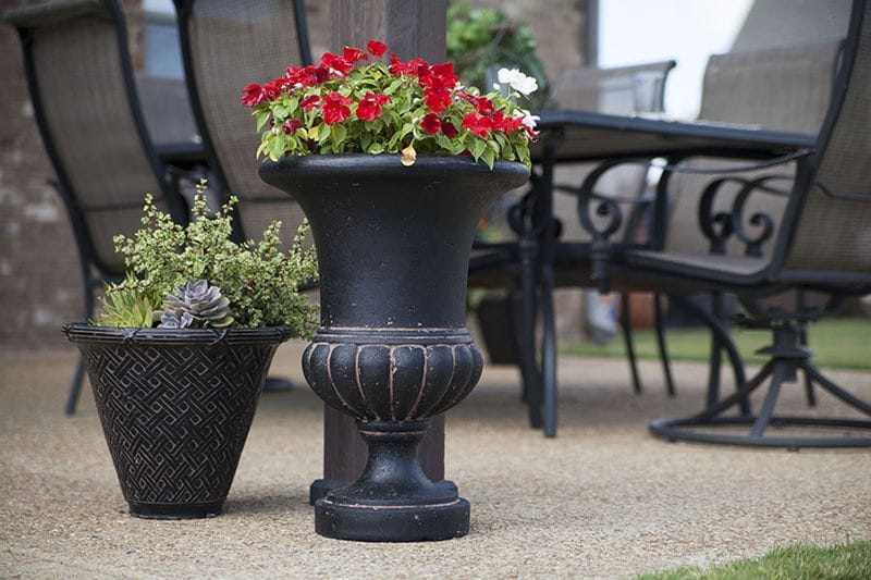 Hunter Fan Company updated patio with plants