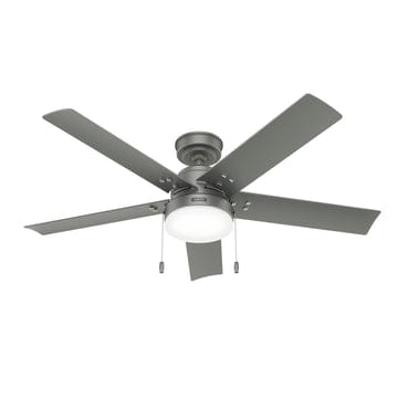 Sea Point Outdoor with LED Light 52 inch Ceiling Fans Hunter Matte Silver - Matte Silver 