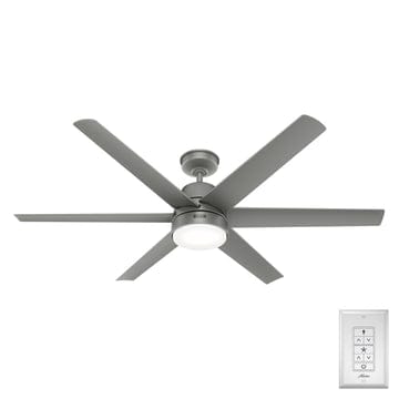 Skysail Outdoor with LED Light 60 inch Ceiling Fans Hunter Matte Silver - Matte Silver 