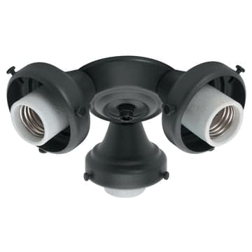 Three-Light Black Fitter - 99140 Ceiling Fan Accessories Hunter Black 