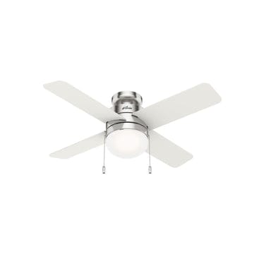 Timpani with LED Light 44 inch Ceiling Fans Hunter Brushed Nickel - Fresh White 