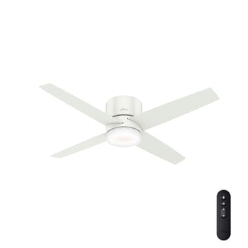 Advocate Low Profile with LED Light 54 Inch-Smart Ceiling Fans Hunter Fresh White - Fresh White 