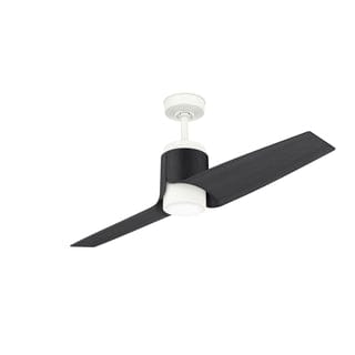 Aya Outdoor with LED Light 54 Inch with black blades-Smart Ceiling Fans Casablanca Porcelain White - Black Ash 