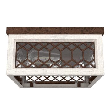 Chevron Flush Mount Lighting Hunter Textured Rust - Distressed White 