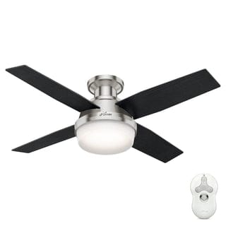 Dempsey Low Profile with Light 44 inch Ceiling Fans Hunter Brushed Nickel - Black Oak 