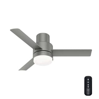 Gilmour Indoor/Outdoor with LED Light 44 inch Ceiling Fans Hunter Matte Silver - Matte Silver 