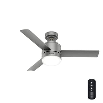 Gilmour Outdoor with LED Light 44 inch Ceiling Fans Hunter Matte Silver - Matte Silver 