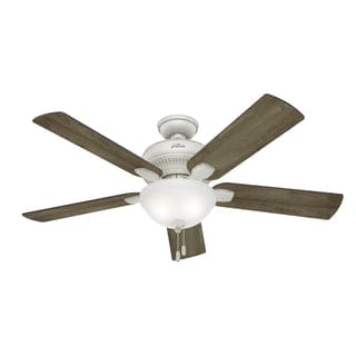 Matheston Outdoor with Light 52 inch Ceiling Fans Hunter Cottage White - Grey Pine 