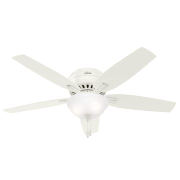 Newsome Low Profile Clear Frosted with Light 52 inch Ceiling Fans Hunter Fresh White - Fresh White 