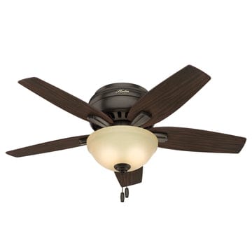 Newsome Low Profile Frosted Amber with Light 42 inch Ceiling Fans Hunter Premier Bronze - Roasted Walnut 