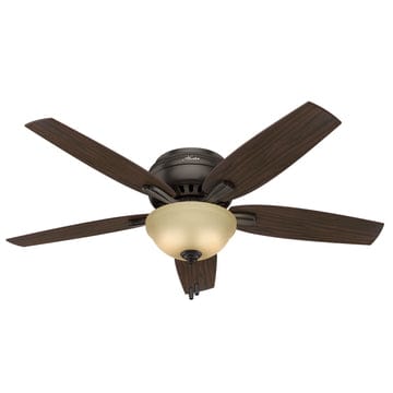 Newsome Low Profile Frosted Amber with Light 52 inch Ceiling Fans Hunter Premier Bronze - Roasted Walnut 