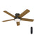 Romulus Low Profile with LED Light 54 Inch Ceiling Fans Hunter Noble Bronze - American Walnut 