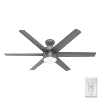 Solaria Outdoor with LED Light 60 inch Ceiling Fans Hunter Matte Silver - Matte Silver 