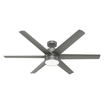 Solaria Outdoor with LED Light 60 inch Ceiling Fans Hunter Matte Silver - Matte Silver 