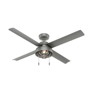 Spring Mill Outdoor with LED Light 52 inch Ceiling Fans Hunter Matte Silver - Matte Silver 