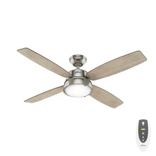Wingate with Tunable White LED Light 52 inch Ceiling Fans Hunter Brushed Nickel - Bleached Grey Pine 