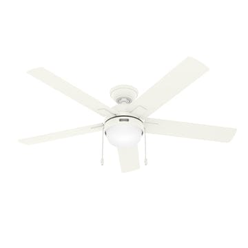 Zeal with LED Light 52 inch Ceiling Fans Hunter Matte White - Matte White 