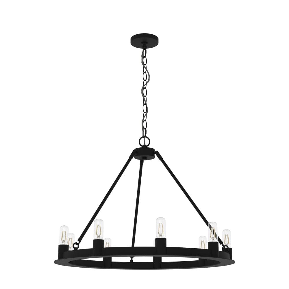 Saddlewood chandelier in natural iron finish