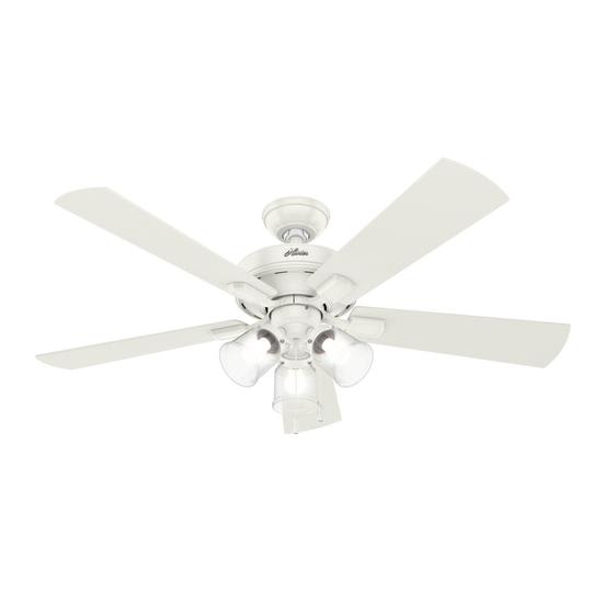 Crestfield ceiling fan with lights in fresh white finish