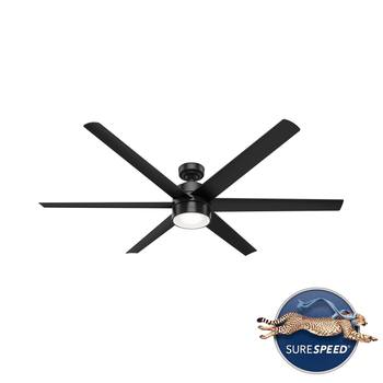 Solaria outdoor ceiling fan in matte black finish