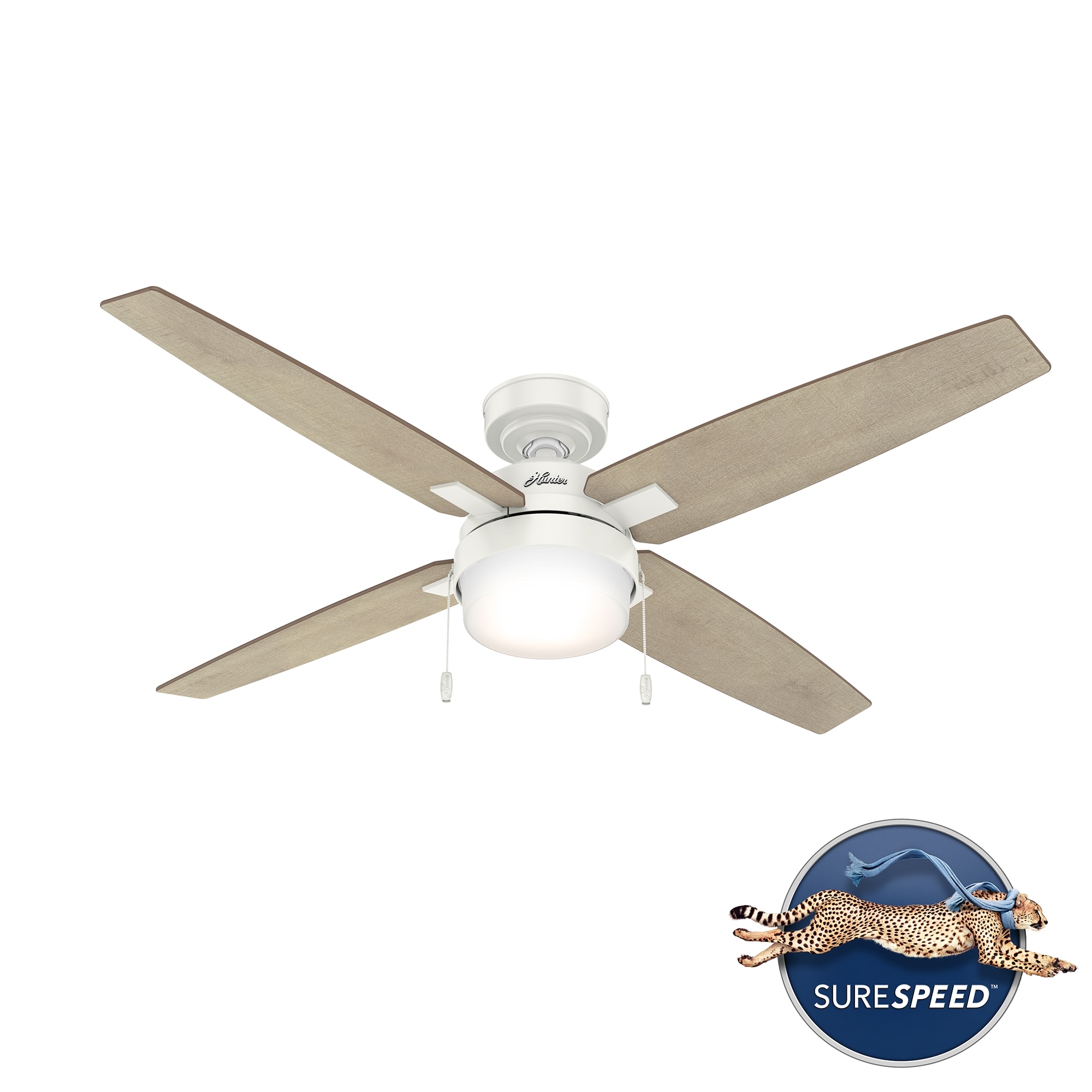 Crossfield ceiling fan in fresh white finish