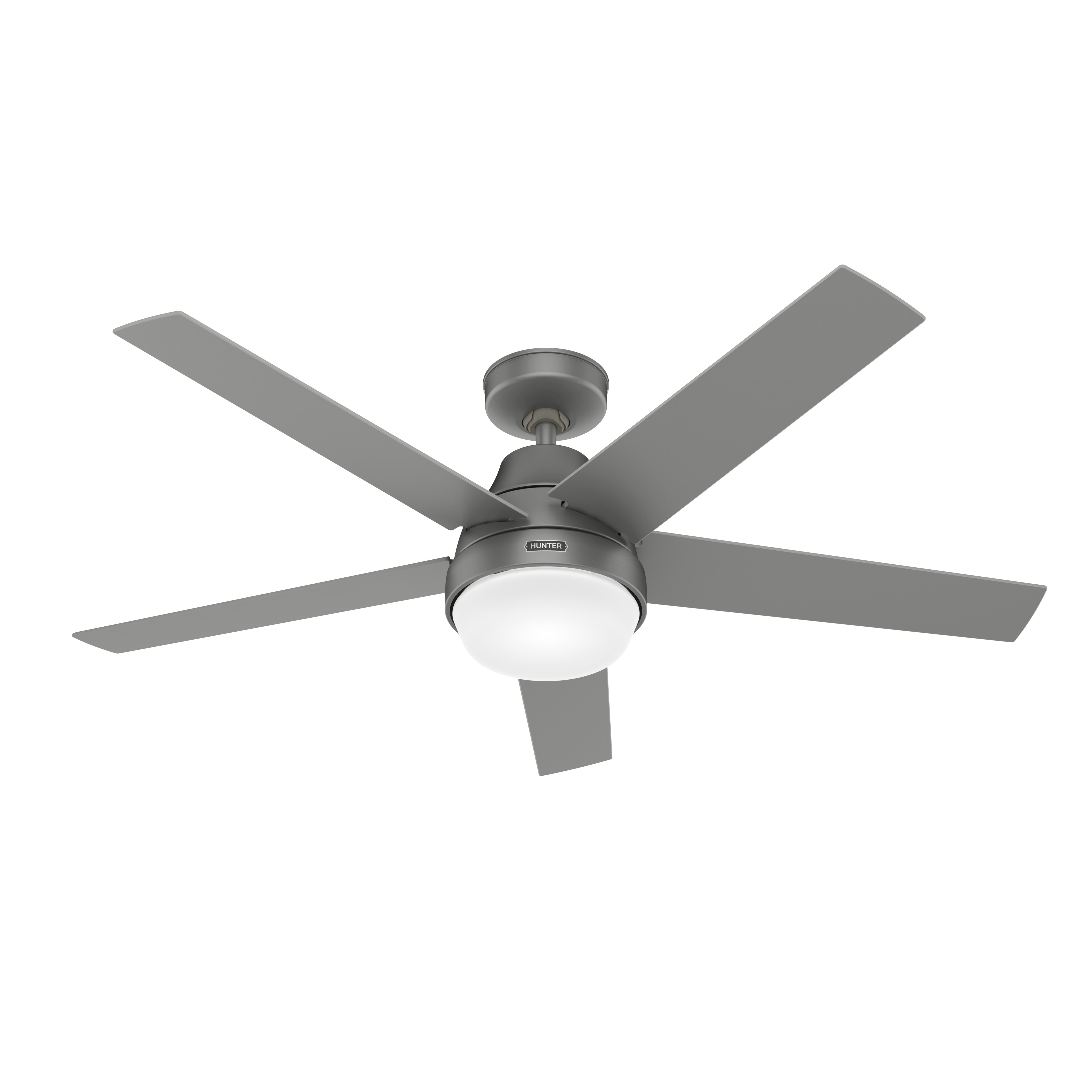 SIMPLEconnect Aerodyne smart ceiling fan in matte silver finish