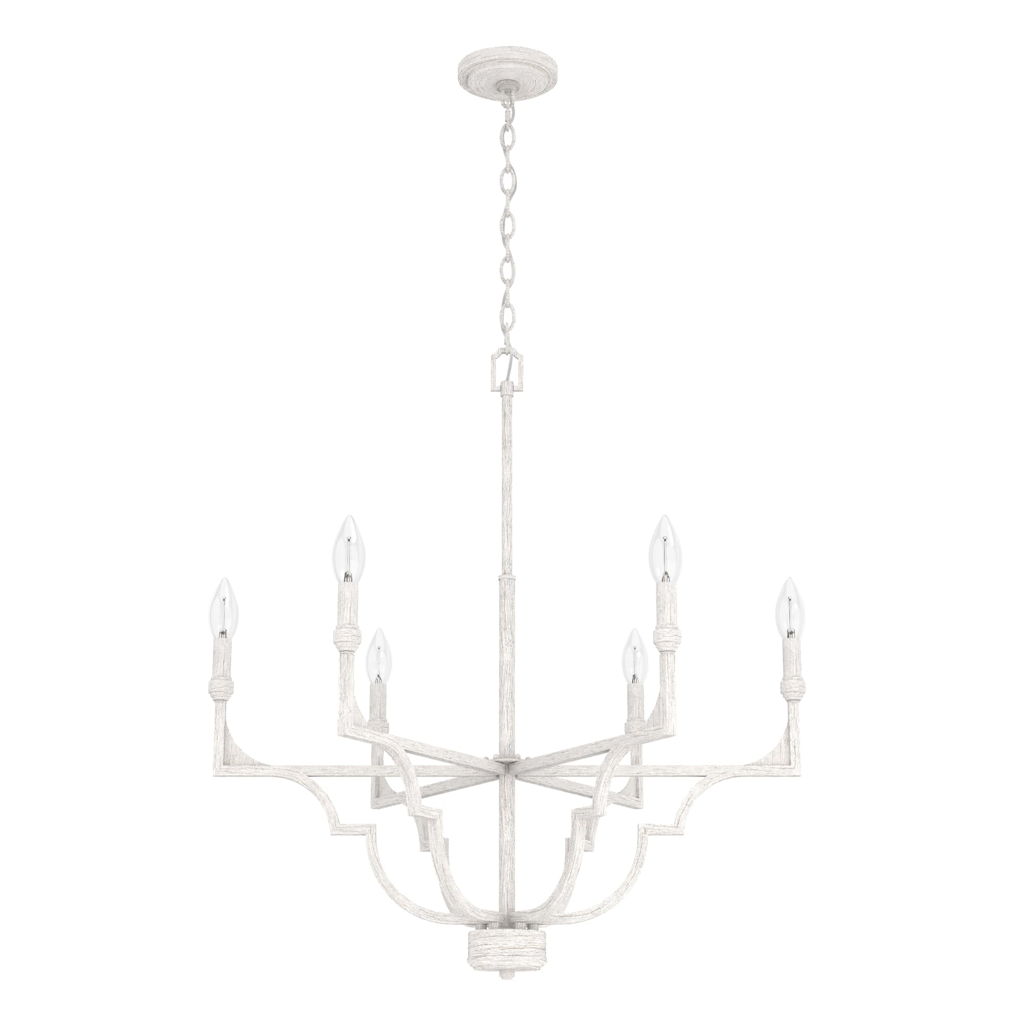 19288 Highland Hill Chandelier in Distressed White