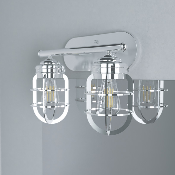 Starklake 2 light Vanity in chrome finish.