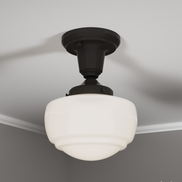 Saddle Creek 1 light Mini Semi Flush Mount in noble bronze finish.